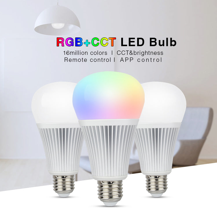 2.4GHz RF Remote-able 9W RGB+CCT LED Bulb