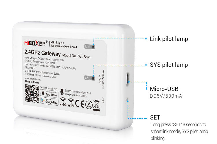 FluxTech® 2.4GHz Gateway. Newest Version Wireless Control. Third Party Voice Control Compatible.