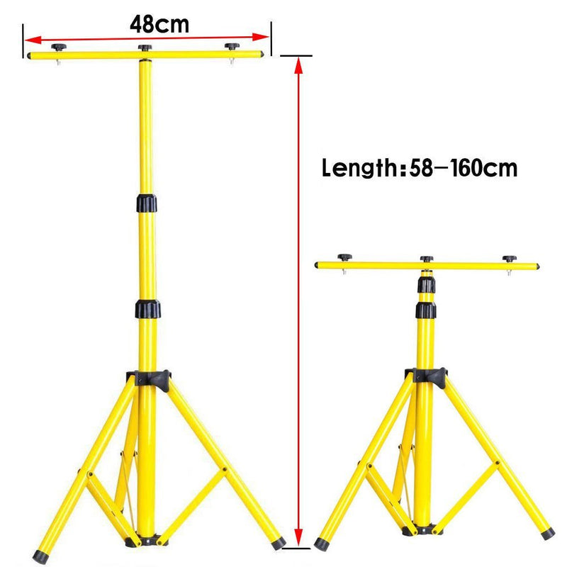 Adjustable Double Head Flood Light Tripod Stand with 1 for 2 Connector