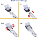 FluxTech - 4-Pin RGB LED Strip to Wire Connector for 10mm Watreproof 5050 LED Strip Light