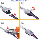 FluxTech -  3-Pin CCT Colour LED Strip to Wire Connector for 10mm Waterproof 5050 LED Strip Light